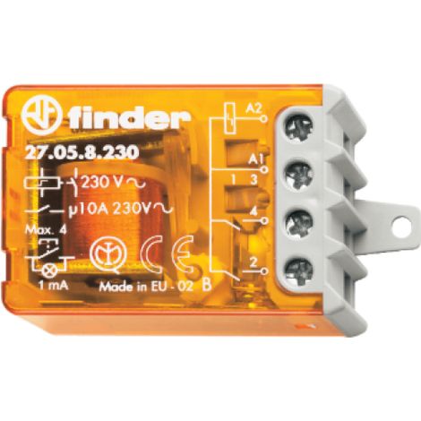 Relè a impulso Incasso Finder 27.05.8.230.4000 2 NA 230 V/AC 10 2300 VA 1 pz.