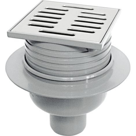 ACO Balkon/Terrassenablauf 100 x 100 mm DN 50, grau, Ablauf senkrecht