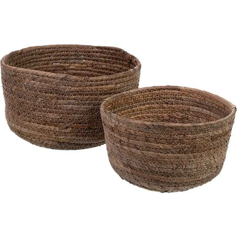 Cestos set 2pzas de fibra de hoja de banana D25x16h-D21x13 (1/5)
