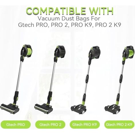 Lot de 12 sacs à poussière pour aspirateurs portables sans fil G-tech PRO et PRO 2 (ATF301, ATF303, ATF307, ATF308) (1/5)