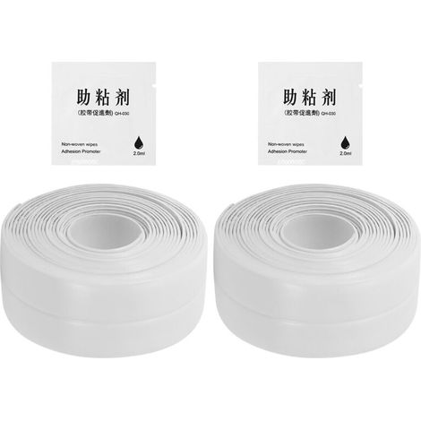 Bande D Etanchéite PVC - 38 mm x 3,2 m - Anti Moisissure Impermeable - Pour Cuisine Salle De Bain - 2 Pieces (1/5)