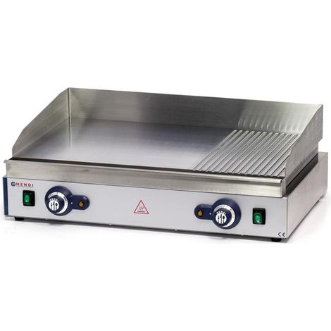 Grill rainuré 1/3 Profi Line 2/3 lisse 1/3 rainuré 230V/3500W 720x530x(H)250 mm - Hendi
