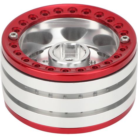 4 Jantes Aluminium Beadlock 1.9" Argent Rouge pour Axial SCX10, RC Crawler 1/10 - Lot de 4 (1/4)