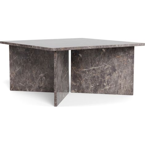 Mesa de centro Norsica 971, Marrón, 42x90x90cm, Diámetro: 0, Mármol, Angular (1/5)