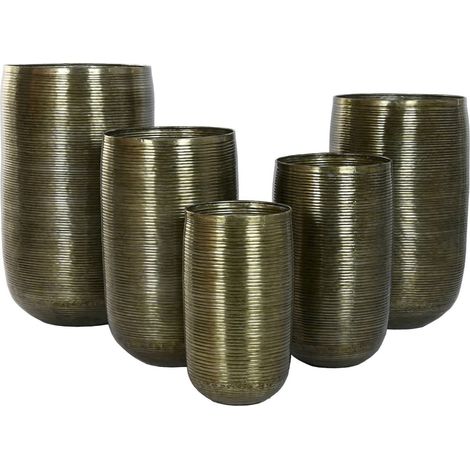 Cache-pot sur pied en aluminium cuivre style moderne aged - cuivre vieilli élégant (1/4)