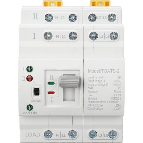 Commutateur de transfert automatique à double puissance 4P 63A, changement de générateur d'urgence pour la maison 220V (1/5)