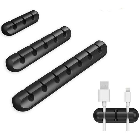 Wandmontierte Kabelclips und Kabelbinder, Kabelclips, Kabelmanagement-Organizer, Kabelhalter für Strom- und andere Kabel (Set) (1/4)