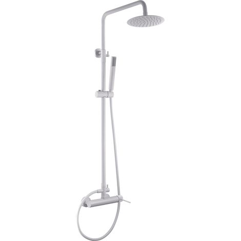 Conjunto ducha monomando Milos Stick blanco mate IMEX BDYS045/BL (1/3)