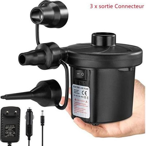 Ley Gonfleur Dégonfleur Electrique Pompe à air Electrique Portable avec 3 Buses pour Matelas Gonflable Camping Lit (1/3)
