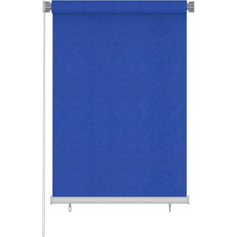 vidaXL Store roulant d'extérieur 105 (l) x 140 (H) cm bleu HDPE (1/5)