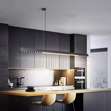 Lampadario Led Luce Bianca Calda Naturale Lampada A Sospensione Lineare 42 W A70 (1/4)