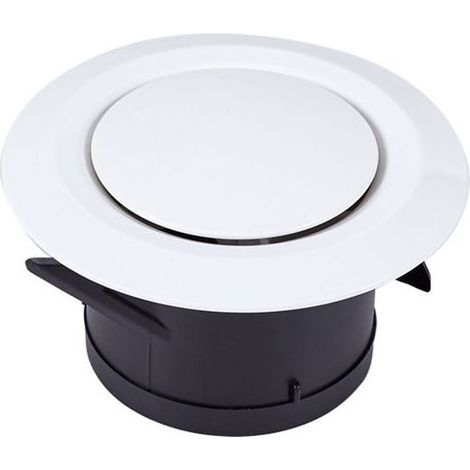 Bouche d'extraction et d'insufflation d'air 75, 3 griffes articulées - Grille de ventilation plastique ronde orientable - Ventilation par ventilateur (1/4)