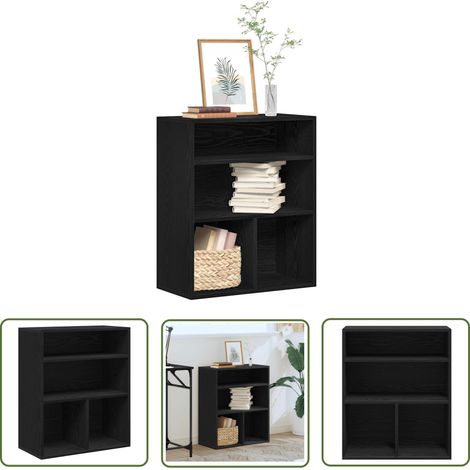 vidaXL Bibliothèque noir 60x30x71,5 cm bois d'ingénierie (1/5)