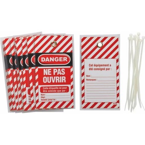 Lot de 10 étiquettes "Danger - Ne Pas Ouvrir" - THIRARD