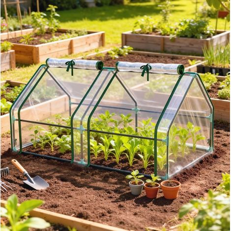Serra da giardino con finestra con zip, 180 x 90 x 90 cm, trasparente HAVRYA (1/4)