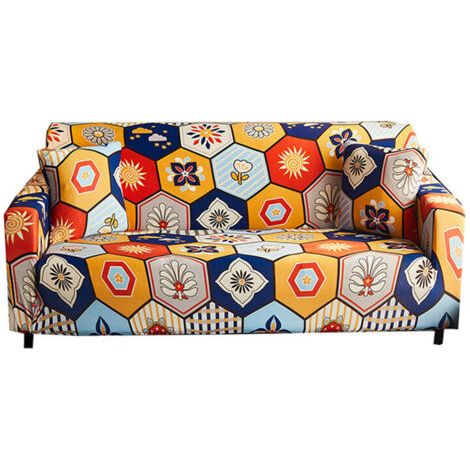 Housse de canapé 2 places, 140-180 cm, moderne avec accoudoirs, extensible universelle, housse de protection (B) (1/4)
