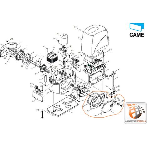 Came – Déverrouillage pour motorisation de portail – Couvercle de protection groupe fin de course BX-243 – 119RIBX043