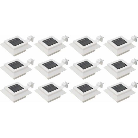 vidaXL Outdoor Solar Lamps 12 pcs LED Square 12 cm White (1/5)
