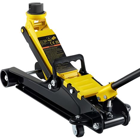 Cric hydraulique 2,5 t, profil bas, acier robuste, vérin de course à piston unique, levée 85-380 mm. (1/5)