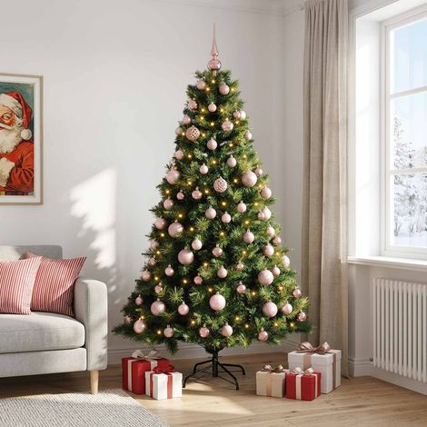 vidaXL Árbol de Navidad artificial con bolas 240 cm 300 LED (1/5)