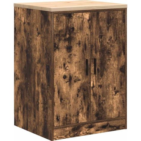 Armoire de rangement de garage chêne fumé 60x51x85 cm bois pin