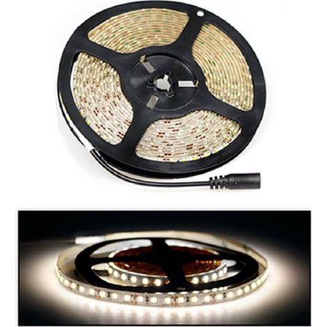 Striscia 600 Led 2835 Strip 5 Metri Bobina Luce Naturale 4000k Waterproof Ip55