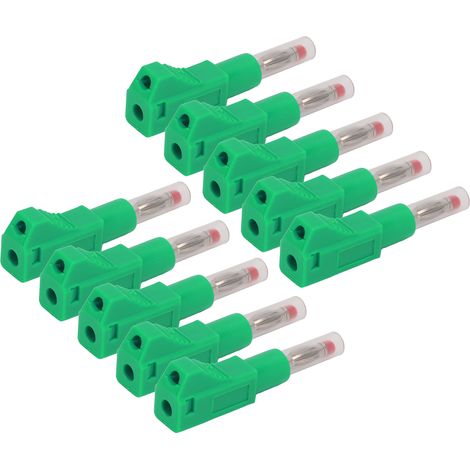 Fiches banane télescopiques 4mm CAT II 600V 32A, gaine PE pour la sécurité industrielle, équipement numérique 3C vert, 10 pièces (1/5)