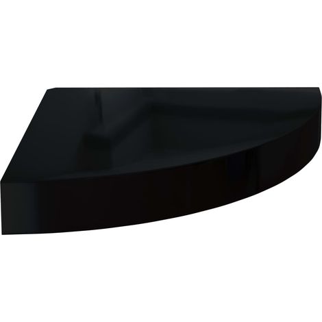 Floating Corner Shelf High Gloss Black 25x25x3,8 cm MDF CFW24034 (1/5)