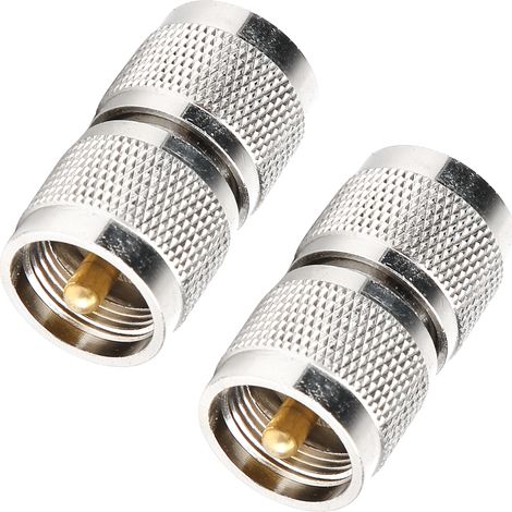 Lot de 2 connecteurs PL259 UHF mâle-mâle pour câble coaxial RF (1/5)