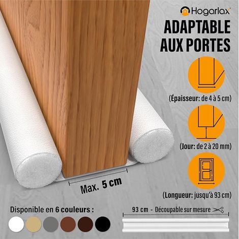 Door Seal, 100 cm Self-Adhesive Insulating Door Draught Excluder, Sound Insulation with Brush, Ideal for Insulation Against Cold, Noise and Moisture, Dust-Proof (1/2)