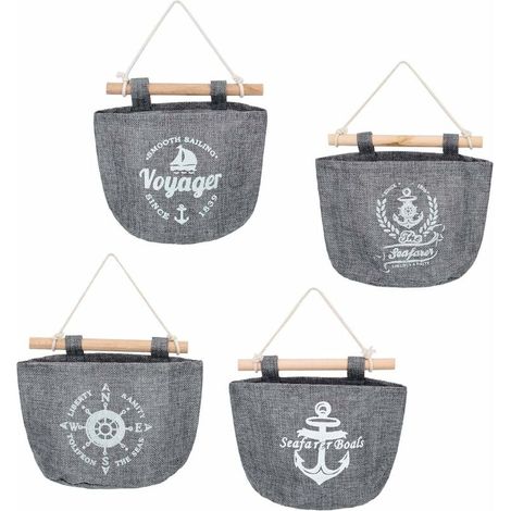 4 Pack Hanging Bags Storage Bag Hanging Organizer Bag Navy Wall Door Organizer (1/5)