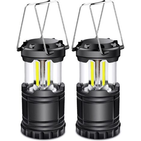 BUNTHAUS Lanterne Camping LED, Lampe Camping portable 350LM avec poignées en métal, pour Tente Camping Randonnée Pêche Cave etc, 2 pièces [Classe énergétique A+] (1/5)