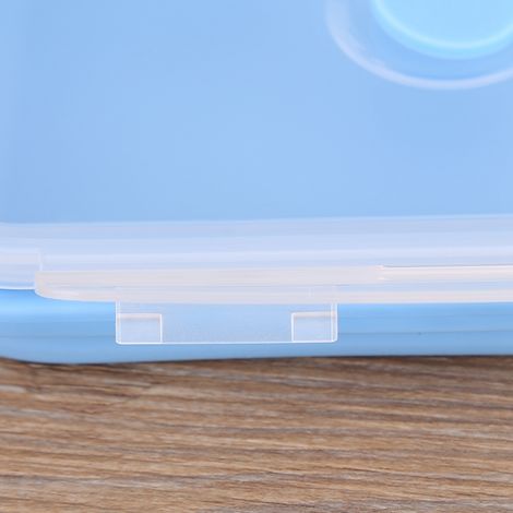 800 ml blaue Aufbewahrungsschüssel für Lebensmittel, faltbar und tragbar, aus Silikon, wiederverwendbare Lunchbox, faltbarer Lebensmittelbehälter, Reisegröße (1/5)
