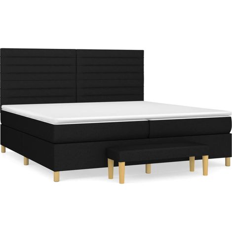 Maison Exclusive - Cama box spring con colchón tela negro 200x200 (1/5)