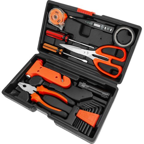 PrimeMatik - Coffret d'outils de base de 10 pièces. Tournevis, pinces, ruban à mesurer, ciseaux, etc. (1/5)