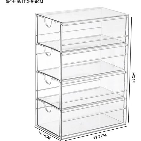 Boîte de rangement de capsules de café de bureau, type tiroir, anti-poussière, multicouche, grande capacité, style vertical à quatre niveaux (1/4)