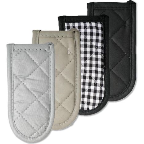 Lot de 4 protège-poignées de poêle en fonte résistants à la chaleur, idéaux pour la cuisine, les pique-niques, les barbecues et la pâtisserie. Disponibles en 4 styles. (1/5)