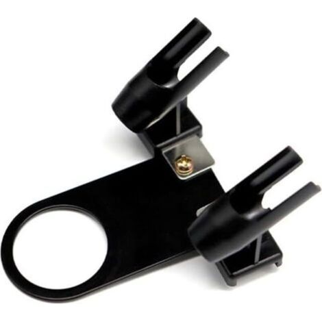 Airbrush compressor stand – Metal & plastic, black and silver, wall bracket included, holds 2 airbrushes
