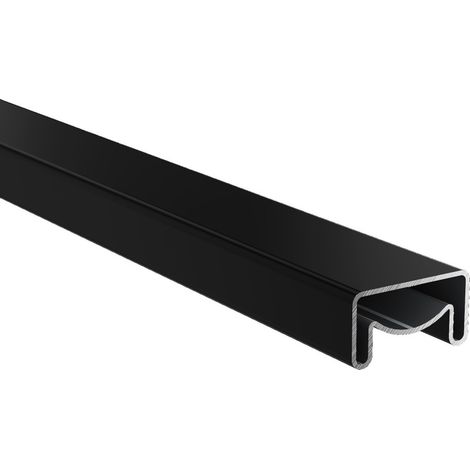 Levigne – Main courante carrée aluminium noir brillant 50x27 mm – Résistance à la corrosion – Usage intérieur et extérieur – Compatible accessoires 50x27 mm