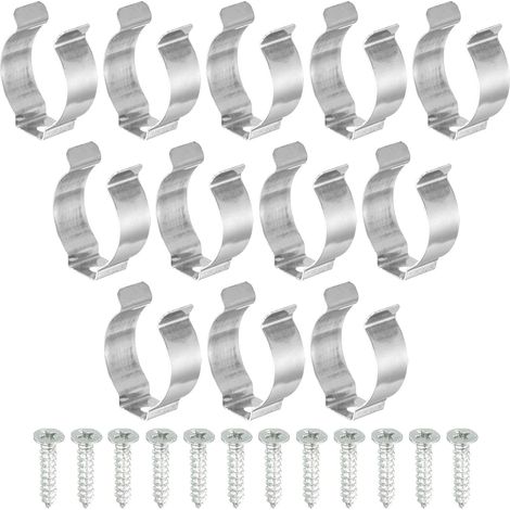 T8 Clips Support Cintre U Type Pinces Vis Inox Acier 12Pcs (1/5)