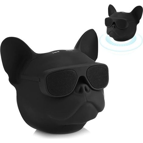 1 haut-parleur Bluetooth portable, forme de chien, stéréo 5.0, sans fil, pour intérieur et voyage