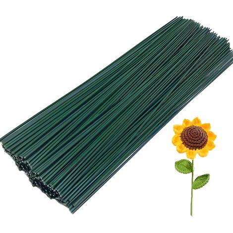 50 pièces Floristendraht Steckdraht 30cm Blumenstieldraht Basteldraht vert Blumen Draht pour Basteln, 2mm Blumendraht (1/5)