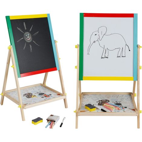 Spieltafel doppelseitig Kreidetafel & Whiteboard 40x65x33cm Kindertafel (1/4)