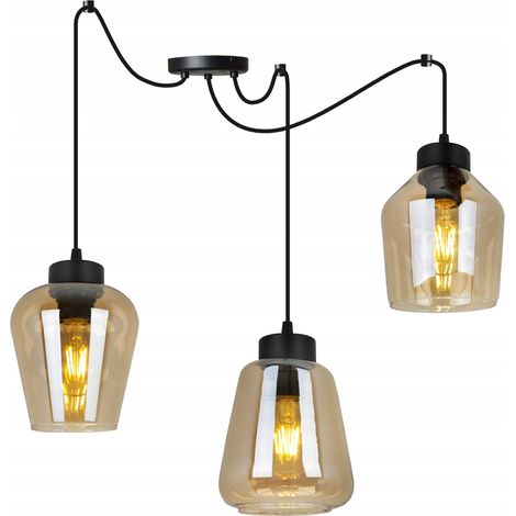 LÁMPARA COLGANTE MODERNA Y ELEGANTE CON PANTALLA DE CRISTAL