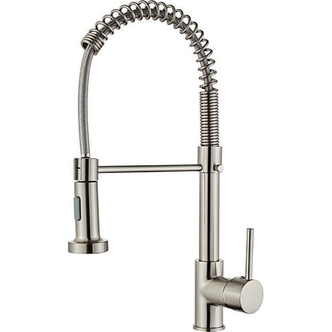 Kitchen Faucet, Kitchen Mixer Tap with 360° Swivel Pull-Out Sprayer, High Arc Sink Sprayer, 2 Modes, Stainless Steel (1/4)