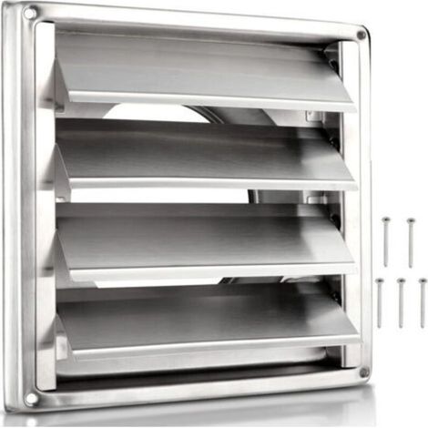 Capuchon d'aération à persiennes de 5 pouces, couvercle d'aération extérieur en acier inoxydable avec 4 vis pour sécheuse, cuisinière et climatiseur.