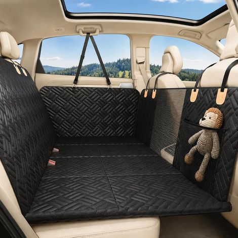 Protection Voiture Chien Siege Arriere, 129 x 60 cm, Housse de siège d'auto pour Chien à Fond Rigide jusqu'à 129 kg, 600D, pour lit d'auto de Chien pour Camion SUV de Voiture (1/5)