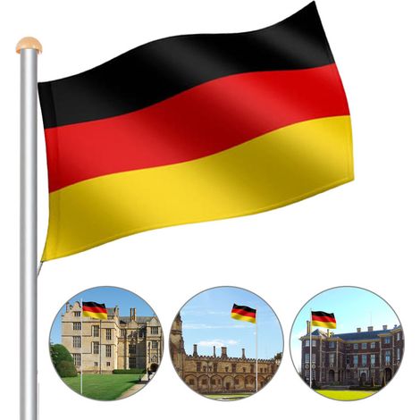 Randaco Asta de bandera de aluminio Alemania 650 cm asta de bandera de jardín (1/4)