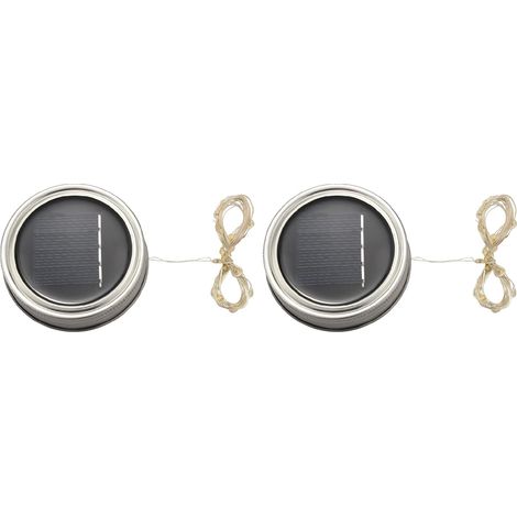 mit 12 Solar Einmachglasdeckellichtern 20er Pack LED