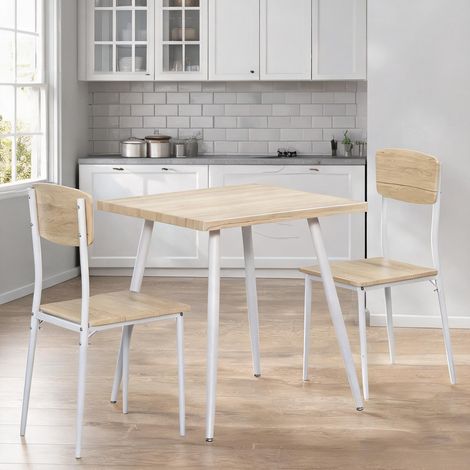 Ensembles de table et chaises en MDF aspect bois naturel pour 2 (1/5)